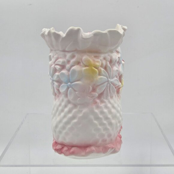 Napco C-7707 Baby Shoe Planter Ceramic Pink White Pastel 1950s Cottage Core - Picture 5 of 10